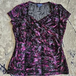 💥2for15💥 Petite velvet top purple black